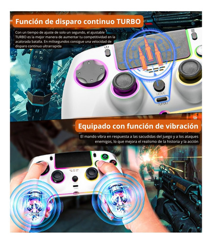 Joystick Bluetooth Para Ps4 Seisa Inalambrico Rgb Turbo Pc