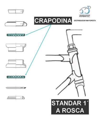 Imagen 3 de 6 de Crapodina Grapodina Direccion De Bicicleta 1 Pulgada Standar