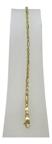 Pulsera Esclava Torzal Fígaro Oro 10k 21.5cm 3mm