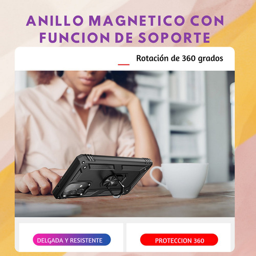 Funda Para Galaxy A72 Con Mica Varios Modelos Antigolpes Rosa Shockproof