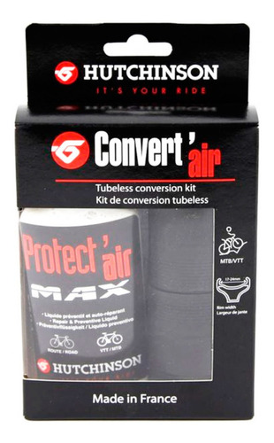 Kit Conversão Tubeless Hutchinson Selante 120ml Fita Valvula