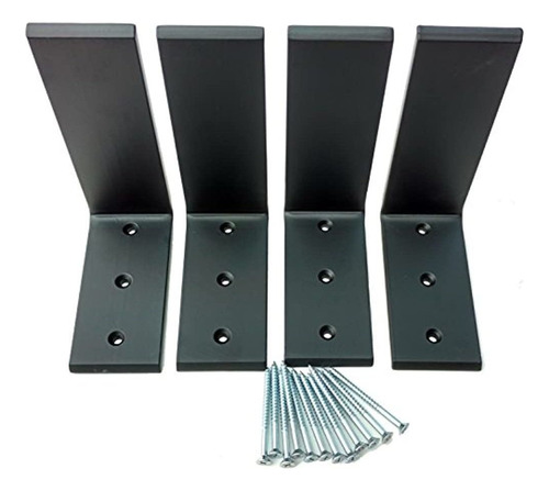 4 Heavy Duty Black Steel 6 X 8 Soportes De Soporte Para Enci