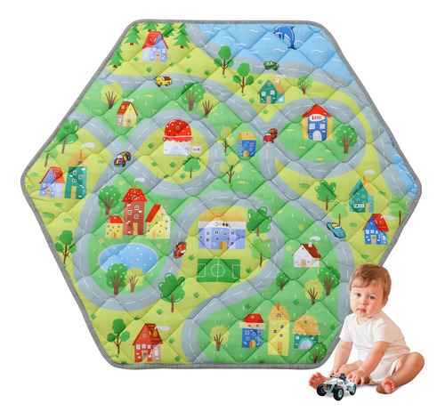 Tapete Hexagonal Suave Para Corralito De Juego Lavable