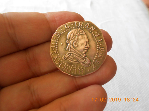 Antiguo Prendedor Simil Moneda Antigua De Enrique Iii 