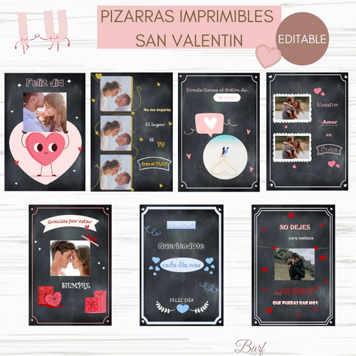 Kit Pizarras Dia De Los Enamorados San Valentin Editable!