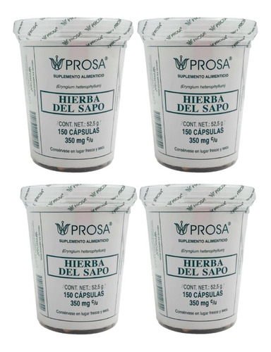 Imagen 1 de 3 de Hierba Del Sapo 150 Capsulas Prosa (4 Piezas) Envio Full