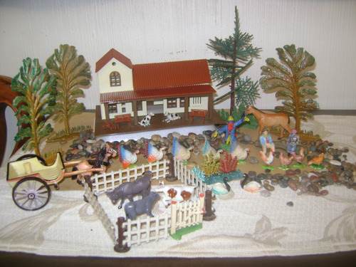 Antiguo Animalitos Eg Toys Casa Granja Campo 37 Piezas Total