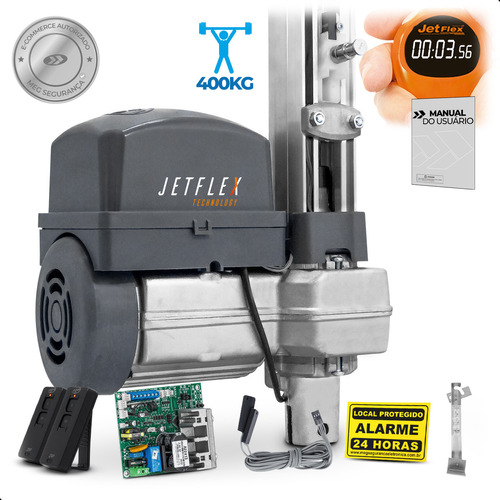 Kit 1 Motor Ppa Bv Potenza 1/3 Jetflex Aluminio Portão 400kg