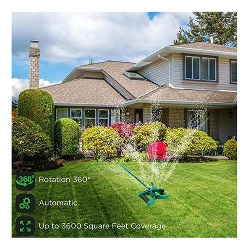 Aspersor De Jardín Rotativo Para Riego Automático 360 Grados