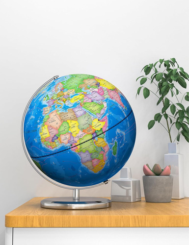 Soundance 13 Inch World Globe With Stable Heavy Metal Bas...