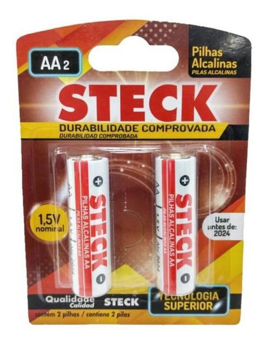 Pilha Steck Alcalina AA2  2 Unidades  1,5v