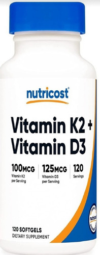 Vitamina D3 Y K2  (5000/100) Americana Pura Sin Gluten