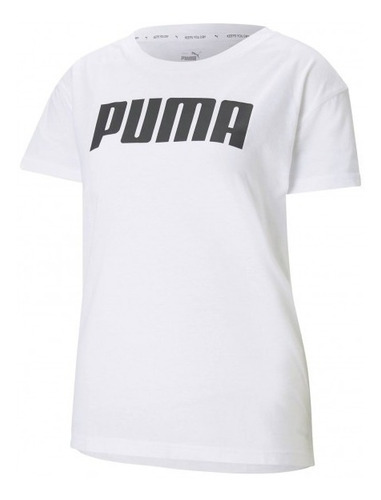 Playera Puma Mujer Blanco / Negro Logo Tee Mod 586454