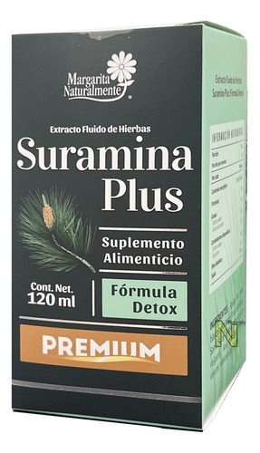 Imagen 2 de 3 de Suramina Plus Formula Detox (120 Ml) Margarita Naturalmente Sabor Natural