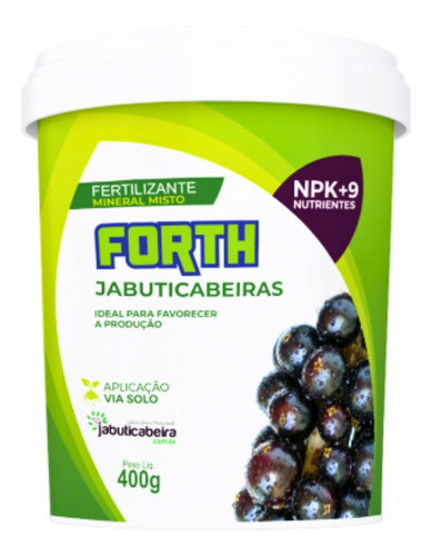 Adubo Fertilizante Forth Jabuticabeira Npk+9 Nutrientes 400g