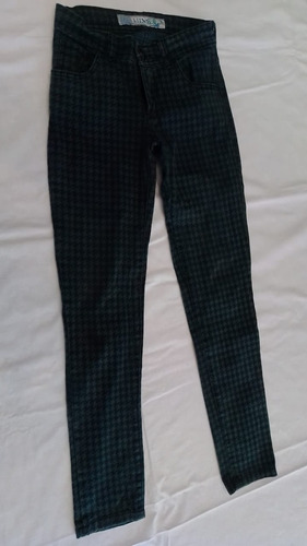 Pantalon Jean Mujer Estampado Verde Y Negro S Zona Caballito