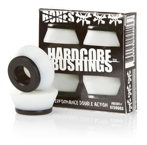 Bones Hardcore 4pc Hard White / Black Bushings