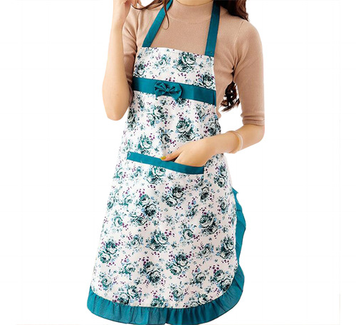 Delantal Tipo Babero Flow Lace Con Bolsillos Para Cocinar Y