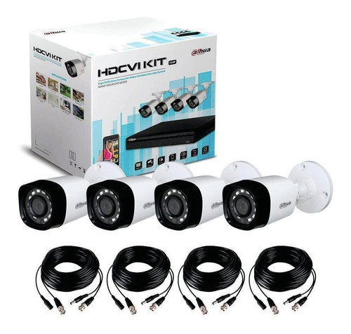 Kit De Seguridad Dahua Dvr 4ch Cctv + 4 Cámaras 2mp 1080p