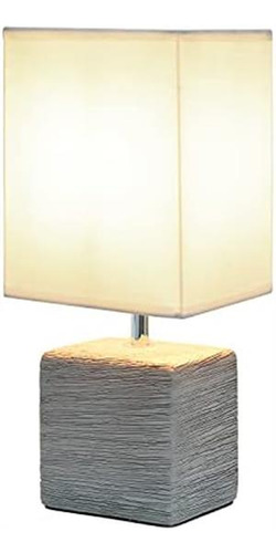 Simple Designs Lt2072-gry Lámpara De Mesa Pequeña De Piedra