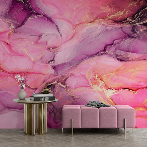 Vinil, Tapiz Decorativo Efecto Mármol, Rosa Intenso