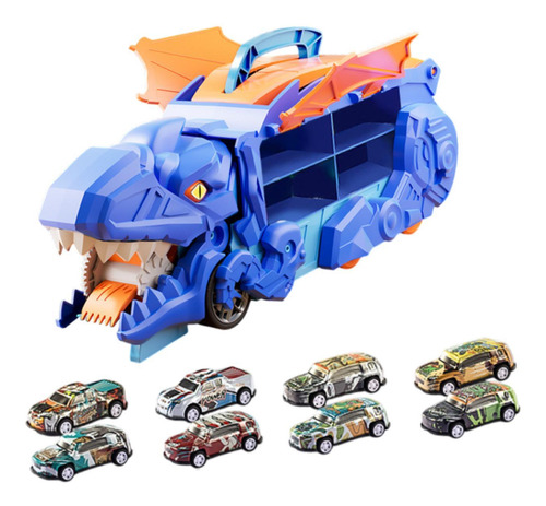 Camión De Transporte De Dinosaurios, Juguetes Con 8 Carros