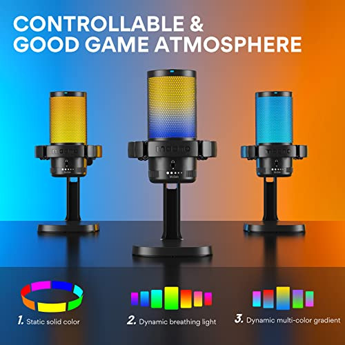 Micrófono De Juego Usb Pc, Micrófono De Condensador C...