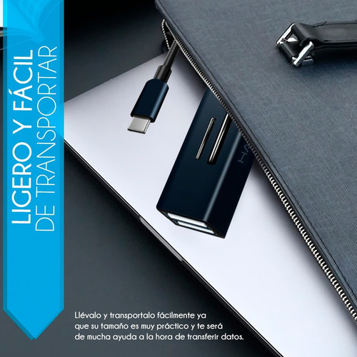 Hub Adaptador Tipo C Lector Usb 3.0 Memorias Micro Sd Otg Ha