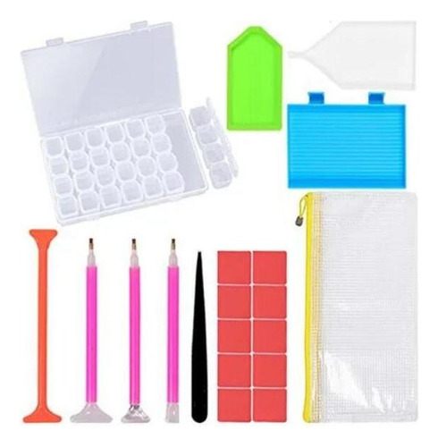 Juego De Herramientas Para Pintar Diamantes Con Pegamento Y