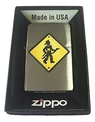 Zippo Personalizado Ligero - Bombero Muestra De Calle Cromo 