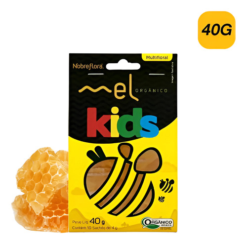 Mel Orgânico Kids 40g 10 Sachês Nobreflora  Breyer