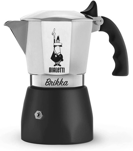 Cafetera Moka Bialetti Brikka 4 Pocillos Italiana Espumoso Color Plata