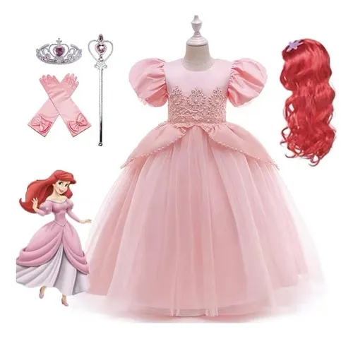 Vestido Rosa Sirena De La Princesa Ariel Para Ni as Peque as