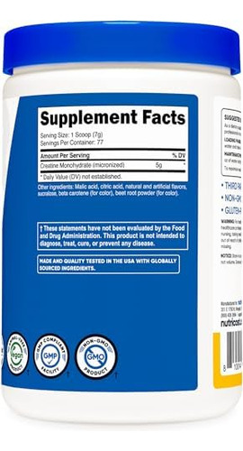 Suplemento de creatina monohidrato de creatina Nutricost, 500 g