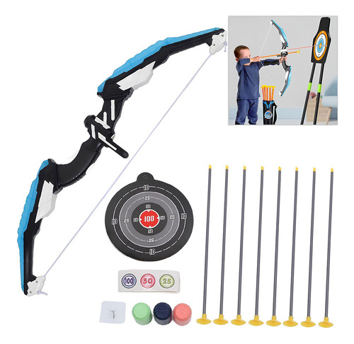 Juego Arquero Set Tiro Arco Con Aljaba 8 Flechas Diana