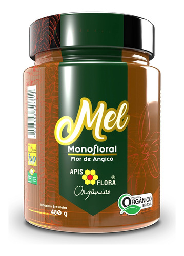 Mel Orgânico Puro De Flor De Angico 480g - Apis Flora