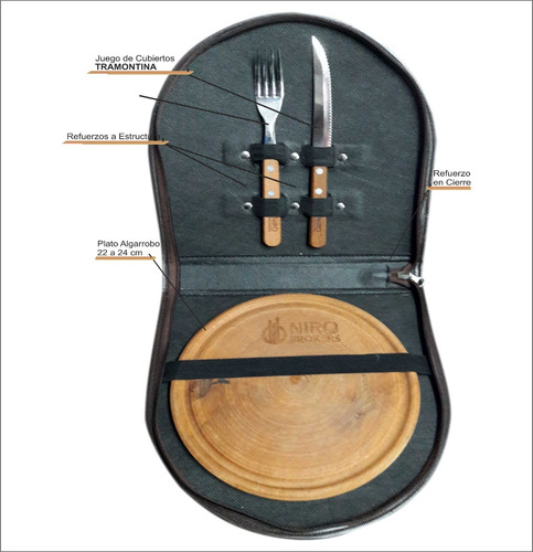 Set De Asado Ecocuer Personalizado + Reforzado + Tramontina