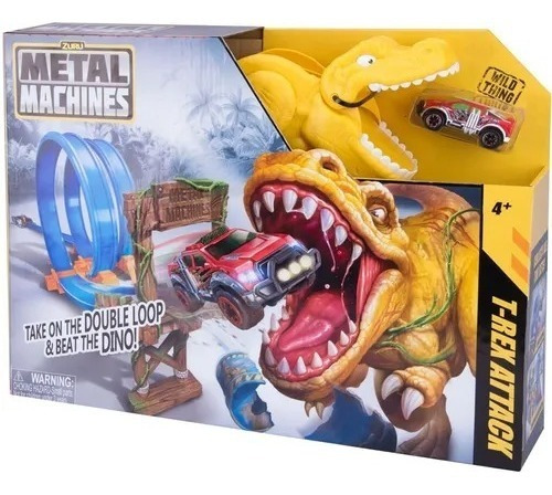 Metal Machines T Rex Attack Pista De Autos Dinosaurio Zuru 