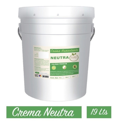 Crema Neutra Base  19 Lts  Calidad Premium 