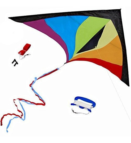 El Mejor Rainbow Delta Kite, Easy Fly Para Niños Y Principia