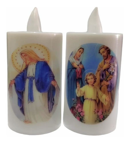 4 Velas Cirio Veladora Con Luz Led Efecto Llama