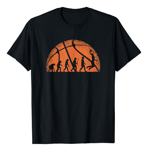 Camiseta Divertida De Jugador De Baloncesto Evolution, Negro