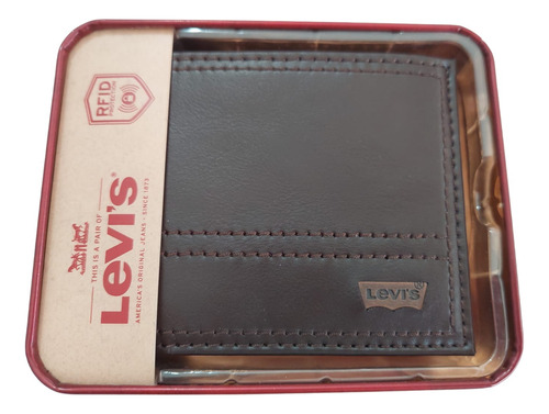 Cartera Para Hombre Levis Color Cafe Oscuro