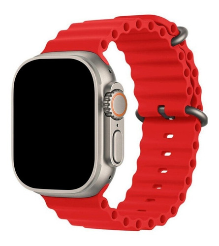 Pulseira Oceano Para Apple Watch Ultra 49mm 45/44/42/41/40mm Cor Vermelho