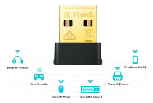 Adaptador Usb Wifi 2.4/5.0ghz-bluetooth 4.2 Archer T2ub Nano