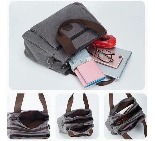 Bolso De Lona De Gran Capacidad For Mujer De Moda Urbana