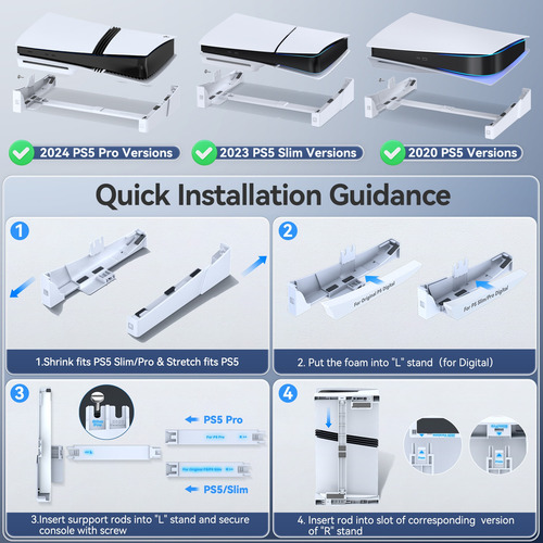 Soporte Horizontal Para Ps5, Ps5 Slim Y Ps5 Pro