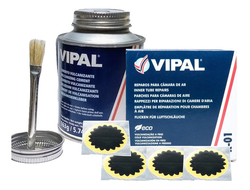 Kit Reparo De Pneu Carro E Moto Cola E Remendo Vipal