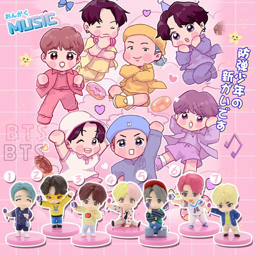 Imagen 7 de 10 de 7 Piezas Bangtan Boys Groups Figuras De Acción 7ª Generación