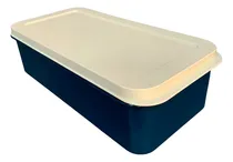 Comprar Taper Hermetico Viandas Apto Microondas Organizador 2,6l Color Azul\u002Fcrema
